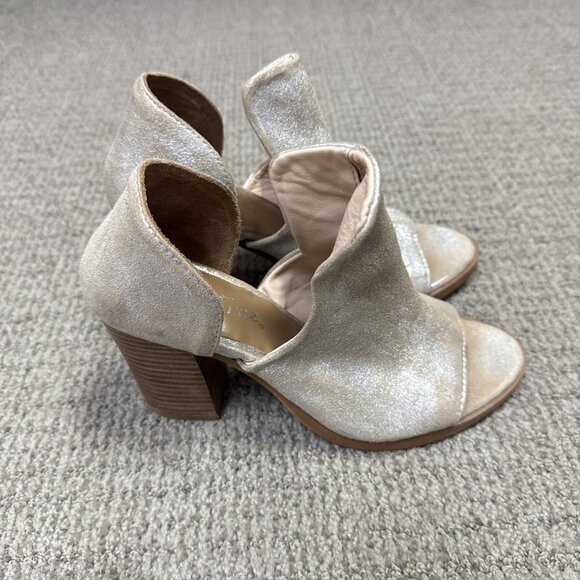 Diba True Bootie Leather Silver Open Toe Women’s Size 8 - Picture 1 of 12